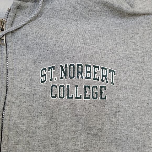Vintage St-Norbert College Zip Hoodie Large 24x25 Champion - Picture 12 of 16